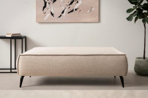 Home affaire Hocker TVINNU, mit Kedernaht, Cord u. Flachgewebe, zur Serie TVINNU, gemütlicher Sitzkomfort, rechteckig, schwarze Füße