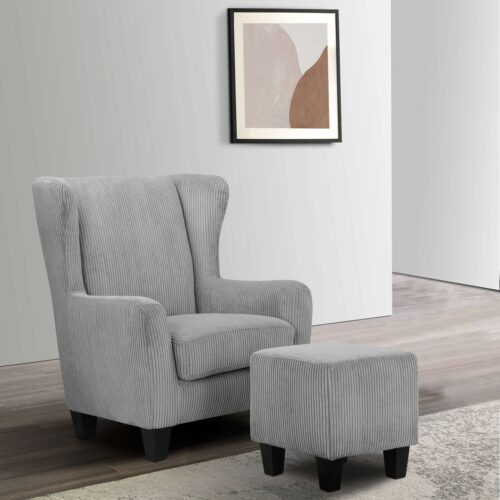 Home affaire Ohrensessel Chilly, Sessel mit Hocker (Set, 2-St., bestehend aus Sessel und Hocker), in Cord und Microfaser-Bezug, Unser Dauertiefpreis
