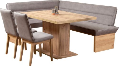 Home affaire Eckbankgruppe Beluna + Cross Essecke Sitzgruppe Eckbank Küchenbank BESTSELLER, (Set, 4-tlg., Eckbank, 2 Stühle und Tisch), Sitzgruppe Esszimmer Stühle Tisch und Bank bequem gepolstert