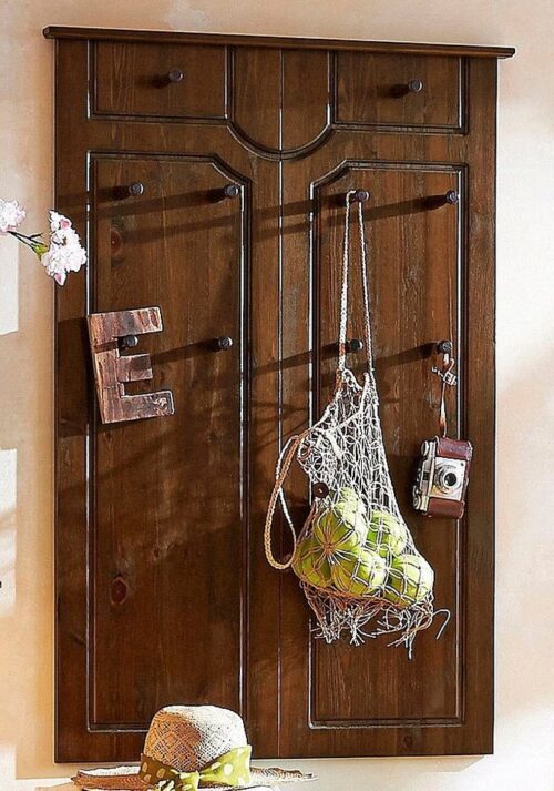 Home affaire Garderobenpaneel Klera, Mit 10 Kleiderhaken, aus massiver Kiefer