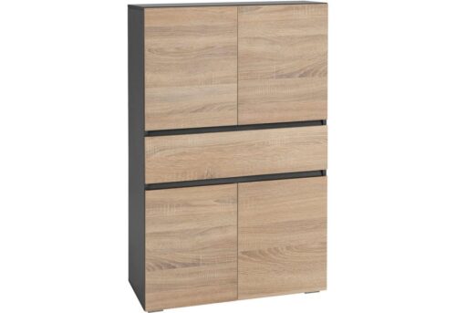 Home affaire Midischrank Wisla mit 4 Türen & 1 Schublade, Breite 76 cm, Höhe 130 cm