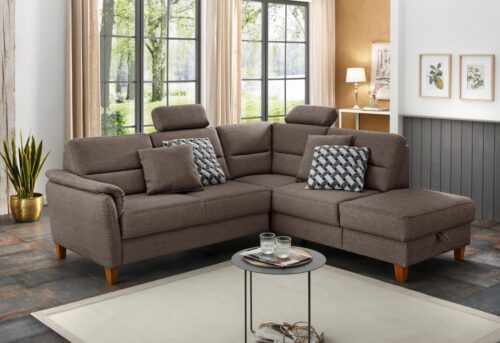 Home affaire Ecksofa Palmera L-Form, B: 236 cm, optional Bettfunktion & Bettkasten, Federkern