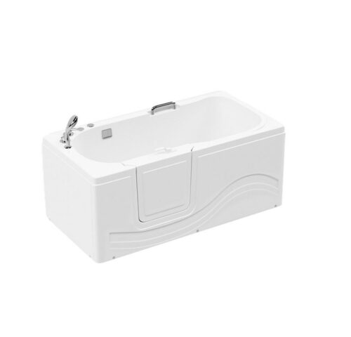 HOME DELUXE Badewanne Seniorenbadewanne VITAL, 153 x 76 x 64 cm, integrierte Tür & Whirlpoolfunktion