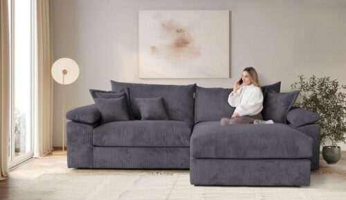Home affaire Ecksofa Soft&Cosy XXL L-Form, B: 303 cm - OTTO. Verlässliche Qualität., Mega-Sofa, Cord oder Chenille-Struktur, mit Federkern & 4 Zierkissen