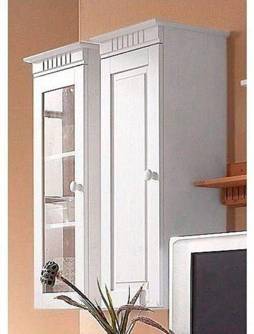 Home affaire Hängevitrine Cubrix, wahlweise mit oder ohne Glastür aus schönem massivem Kiefernholz, Breite 35 cm, Höhe 85 cm