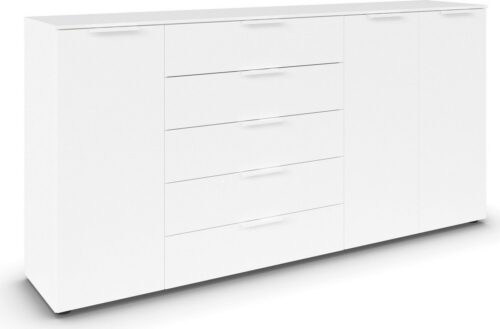 rauch Schubkastenkommode Kommode Türkommode Sideboard Kombikommode FLIPP (Breite 200 cm mit 4 Einlegeböden), 3-türig mit 5 Schubladen und Soft-Close-Funktion