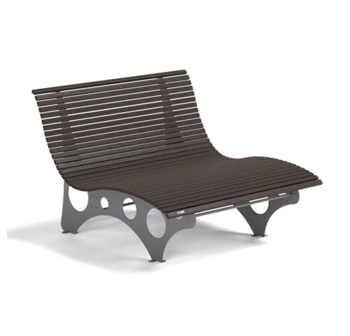 HOME DELUXE Doppelliege WPC Wellenliege NIRA - 50,5 /105 x 148 x 152 cm, 50,5 /105 x 148 x 152 cm - ergonomisch geformt, Gartenliege, Waldsofa