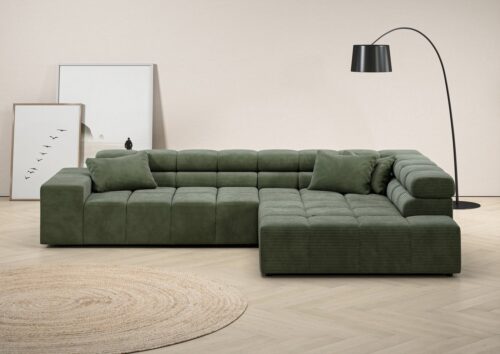 Home affaire Ecksofa Ancona incl. Kopfteilverstellung, Breite 319cm, L-Form, wahlweise motorische Sitztiefenverstellung, auch in Cord + Easy Care