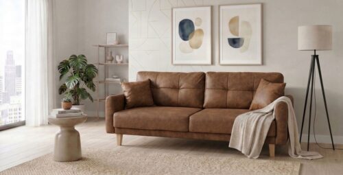 Home affaire 3-Sitzer TRIPLO optionale Schlafsofa mit Bettkasten, Maße B/T/H: 215/100/89 cm, Wahlweise Bettfunktion - Liegefläche 145x191 cm, Rücken-, Zierkissen