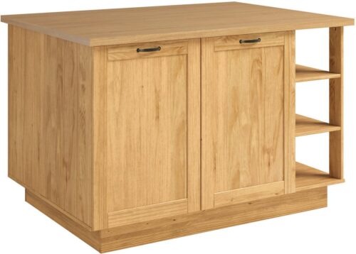 Home affaire Kücheninsel Teramo, Breite 130 cm,4 Türen, 3 offene Fächer