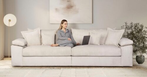 Home affaire Big-Sofa Soft&Cosy XXL, B: 303 cm - OTTO. Verlässliche Qualität., Mega-Sofa, Cord oder Chenille-Struktur, mit Federkern & 4 Zierkissen