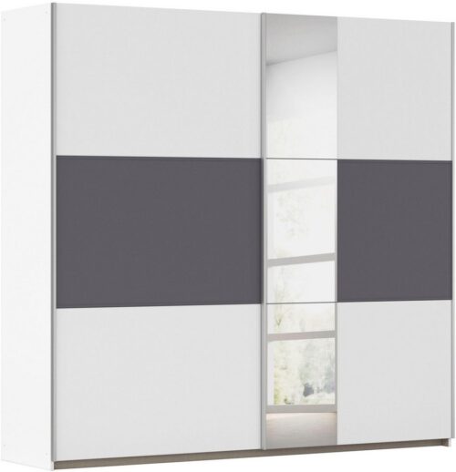 rauch Schwebetürenschrank Kleiderschrank Schrank Garderobe TOPSELLER ASTANA (3 Ausstattungen BASIC/CLASSIC/PREMIUM (inkl. SOFT-CLOSE-FUNKTION) mit 3 Spiegelelementen, Metallgriffleisten alufarbig MADE IN GERMANY