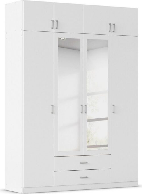 rauch Kleiderschrank Schrank Garderobe Wäscheschrank GAMMA in 4 Breiten 91-226 cm (3 verschiedene Ausstattungen BASIC/CLASSIC/PREMIUM (inkl. SOFT-CLOSE) mit Schubladen und Schrankaufsatz sowie Spiegel MADE IN GERMANY