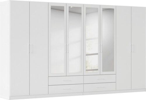 rauch Kleiderschrank Schrank Garderobe Ankleide GAMMA Breiten 91/136/181/226/271/315/360 cm (in 3 Ausstattungen BASIC/CLASSIC/PREMIUM (inkl. SOFT-CLOSE-Funktion) verschiedene Griff-Varianten, mit Spiegel TOPSELLER MADE IN GERMANY