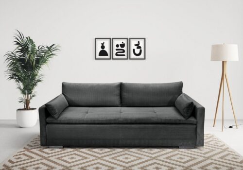 Home affaire Schlafsofa Andrea, B: 218 cm, Liegel. 158x198 cm, Bettfunktion & Bettkasten, Dauerschlafsofa mit Boxspring