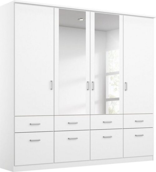 rauch Kleiderschrank Kleiderschrank Schrank Garderobe deckenhoher Schrank BREMEN (optional mit Spiegel, Breiten: 91/136/181 cm, Höhe: 199 cm) in vielen Farbvariationen, inkl. Kranzblende MADE IN GERMANY