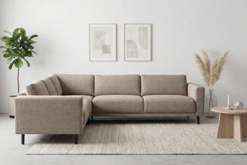 Home affaire Ecksofa Sveeva, L-Form, B.288 cm, schwarze Metallfüße, langlebiger Webstoff, mit Wellenunterfederung, viele Farben