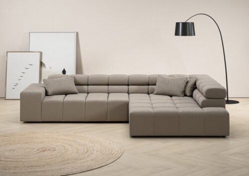Home affaire Ecksofa Ancona incl. Kopfteilverstellung, Breite 319cm, L-Form, wahlweise motorische Sitztiefenverstellung, auch in Cord + Easy Care