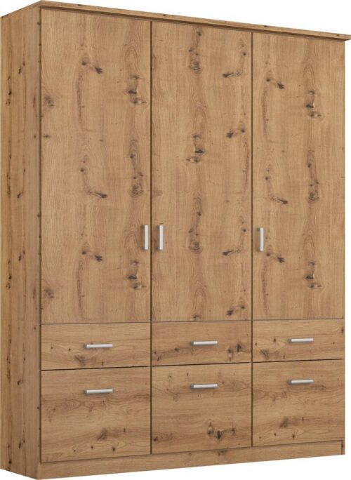 rauch Kleiderschrank Kleiderschrank Schrank Garderobe deckenhoher Schrank BREMEN (optional mit Spiegel, Breiten: 91/136/181 cm, Höhe: 199 cm) in vielen Farbvariationen, inkl. Kranzblende MADE IN GERMANY