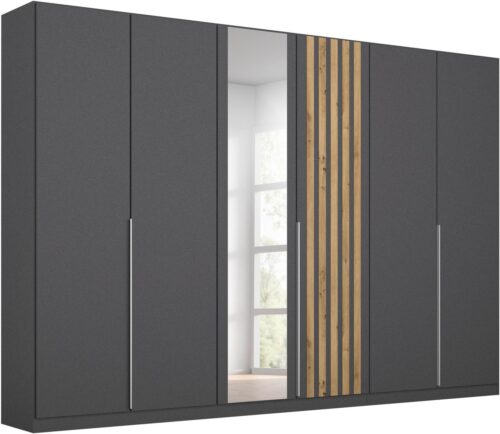 rauch Drehtürenschrank Kleiderschrank Schrank Garderobe Breiten 181/226/271 cm LAMELLA (3 verschiedene Ausstattungen BASIC/CLASSIC/PREMIUM (inkl. SOFT-CLOSE) elegante Lamellen-Auflage in 3D Akustikpaneel Optik MADE IN GERMANY