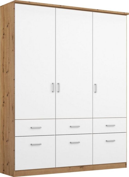 rauch Kleiderschrank Kleiderschrank Schrank Garderobe deckenhoher Schrank BREMEN (optional mit Spiegel, Breiten: 91/136/181 cm, Höhe: 199 cm) in vielen Farbvariationen, inkl. Kranzblende MADE IN GERMANY