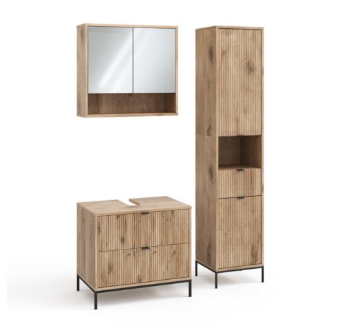 Vicco Badmöbel-Set Eliza, Viking Oak, 3 Teile, (3-St., 3er Set)