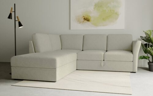 Home affaire Ecksofa Lavars, L-Form, Schlafsofa, mit Bettfunktion und Stauraum, in zwei verschiedenen Bezugsqualitäten