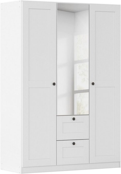 rauch Drehtürenschrank Kleiderschrank Schrank Garderobe Ankleide Schlafzimmerschrank YLVA (Breiten: 90/135/180 cm, Höhe 197 cm) skandinavischer Style mit Rahmenfront und Knopfgriffen MADE IN GERMANY
