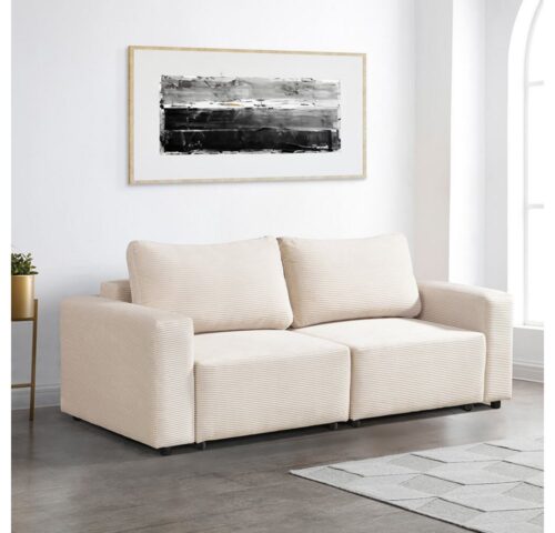 HOME DELUXE Schlafsofa Modulares Schlafsofa VINA S - 295 x 92 x 85 cm, ausziehbare Liegefläche, Cordsofa, kleines Sofa, 2-Sitzer