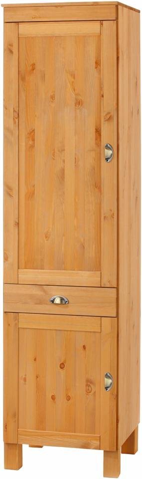 Home affaire Hochschrank Oslo 50 cm breit, in 2 Tiefen, 2 Türen, 1 Schublade, aus massiver Kiefer