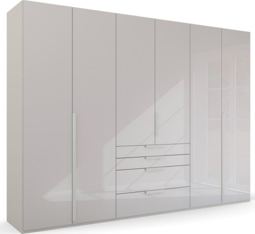 rauch Drehtürenschrank Kleiderschrank Schrank Garderobe Wäscheschrank PURISMA Glasfront (in den Breiten 151/201/251/301 cm, inkl. SOFT-CLOSE-FUNKTION) mit Schubladen und umfangreichem Zubehör MADE IN GERMANY