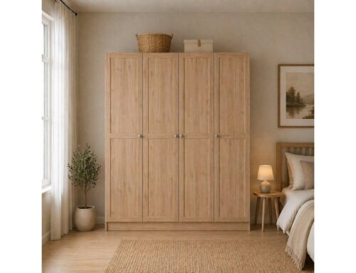 Home affaire Kleiderschrank Kleiderschrank Billund im skandinavischen Design Viel Stauraum mit Böden & Kleiderstange, praktische Aufteilung