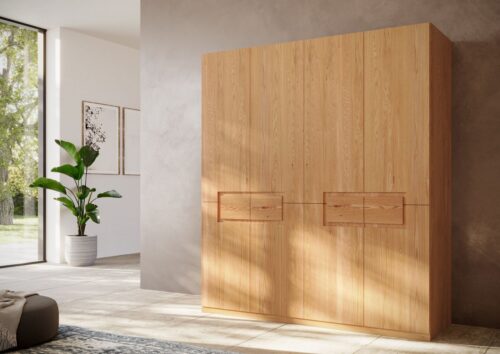 Home affaire Kleiderschrank Léopoldine aus Kernbuche, erhältlich in verschiedenen Breiten Massivholz-Kleiderschrank, im 50 cm Raster planbar