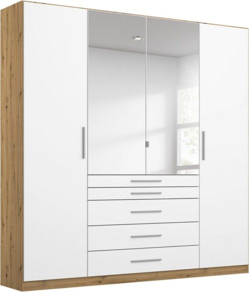 rauch Kleiderschrank Schrank Drehtürenschrank Ankleide Garderobe Schlafzimmer WEINGARTEN (Breiten: 181/225/270 cm, Höhe 210 cm) mit Spiegel, oberste Schublade mit Einteilung MADE IN GERMANY