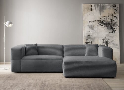 Home affaire Ecksofa BAKELS, L-Form in Cord oder Boucle-Stoff, moderne Couch, wahlweise Recamiere rechts/links, bequemer Sitzkomfort