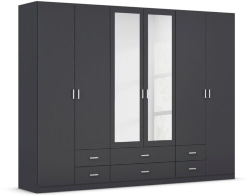 rauch Kleiderschrank Schrank Garderobe Ankleide GAMMA Breiten 91/136/181/226/271/315/360 cm (in 3 Ausstattungen BASIC/CLASSIC/PREMIUM (inkl. SOFT-CLOSE-Funktion) verschiedene Griff-Varianten, mit Spiegel TOPSELLER MADE IN GERMANY