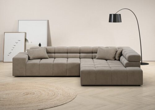 Home affaire Ecksofa Ancona incl. Kopfteilverstellung, Breite 319cm, L-Form, wahlweise motorische Sitztiefenverstellung, auch in Cord + Easy Care