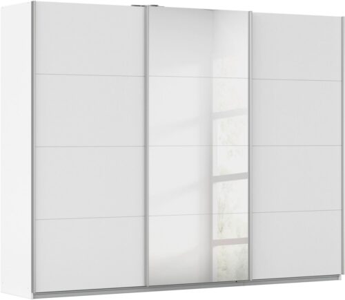 rauch Schwebetürenschrank Kleiderschrank Schrank Garderobe Wäscheschrank Ankleide KULMBACH (Breite 271 cm) in 2 Höhen erhältlich, mit Metallgriffleisten MADE IN GERMANY