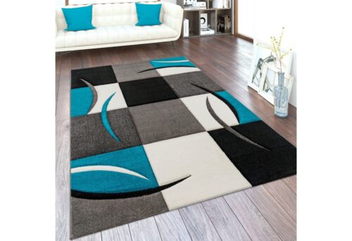 Paco Home Teppich Diamond 665, rechteckig, Höhe: 17 mm, Karo Muster, 3D-Design, auch als Läufer, Wohnzimmer, Schlafzimmer