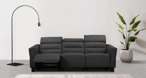 Home affaire 3-Sitzer Carpari, 224cm, manuelle od. elektrische Relaxfunktion in 2 Sitzen, mit USB-A/C, Kopfteilverstellung, Echtleder, Kunstleder, Webstoff