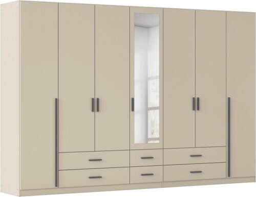 rauch Kleiderschrank Schrank Garderobe Ankleide GAMMA Breiten 91/136/181/226/271/315/360 cm (in 3 Ausstattungen BASIC/CLASSIC/PREMIUM (inkl. SOFT-CLOSE-Funktion) verschiedene Griff-Varianten, mit Spiegel TOPSELLER MADE IN GERMANY