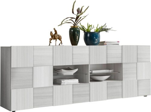 Home affaire Sideboard Dama Breite 241, Kommode 2 Türen u. 4 Schubkästen, Anrichte, Front in 3D-Optik, viel Stauraum, verschiedene Farben