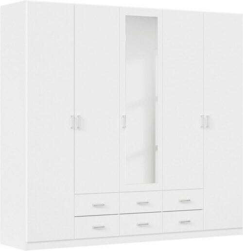 rauch Kleiderschrank Schrank Garderobe Ankleide GAMMA Breiten 91/136/181/226/271/315/360 cm (in 3 Ausstattungen BASIC/CLASSIC/PREMIUM (inkl. SOFT-CLOSE-Funktion) verschiedene Griff-Varianten, mit Spiegel TOPSELLER MADE IN GERMANY