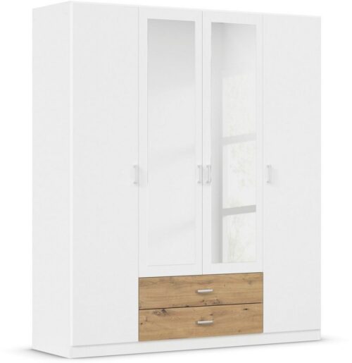 rauch Kleiderschrank Schrank Garderobe Ankleide GAMMA Breiten 91/136/181/226/271/315/360 cm (in 3 Ausstattungen BASIC/CLASSIC/PREMIUM (inkl. SOFT-CLOSE-Funktion) verschiedene Griff-Varianten, mit Spiegel TOPSELLER MADE IN GERMANY