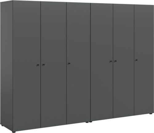 Home affaire Kleiderschrank BILLINGS, TOPSELLER!, Schlafzimmerschrank, Schrank, Garderobenschrank (OTTO BESTSELLER, Garderobe & Schlafzimmer) Breite 240cm, grau, 6-türig, inkl. 2 Kleiderstangen und 8 Ablageböden