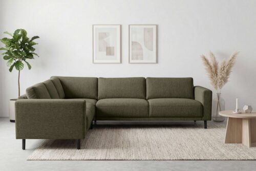 Home affaire Ecksofa Sveeva, L-Form, B.288 cm, schwarze Metallfüße, langlebiger Webstoff, mit Wellenunterfederung, viele Farben