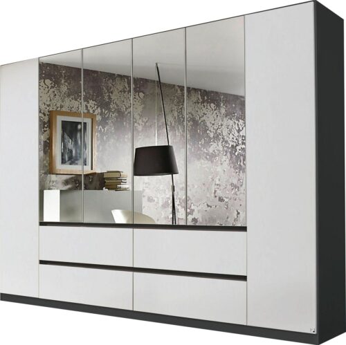 rauch Drehtürenschrank Schrank Garderobe MAINZ Breiten 91/136/181/226/271/315/360, Höhe 210cm (3 verschiedene Ausstattungen BASIC/CLASSIC/PREMIUM (inkl. SOFT-CLOSE) grifflose Front, Außentüren mit Push-to-Open Funktion MADE IN GERMANY