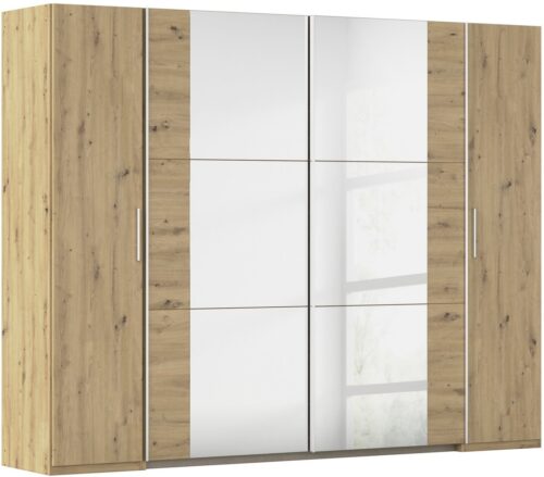 rauch Schwebetürenschrank Kleiderschrank Drehtürenschrank Schrank Garderobe KRONACH TOPSELLER (in 3 Ausstattungen BASIC/CLASSIC/PREMIUM, Breiten 225/268/311/354 cm) Kombischrank optional mit 1 oder 2 Spiegel viele Böden MADE IN GERMANY