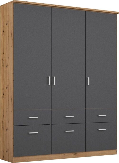 rauch Kleiderschrank Kleiderschrank Schrank Garderobe deckenhoher Schrank BREMEN (optional mit Spiegel, Breiten: 91/136/181 cm, Höhe: 199 cm) in vielen Farbvariationen, inkl. Kranzblende MADE IN GERMANY