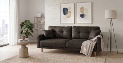 Home affaire 3-Sitzer TRIPLO optionale Schlafsofa mit Bettkasten, Maße B/T/H: 215/100/89 cm, Wahlweise Bettfunktion - Liegefläche 145x191 cm, Rücken-, Zierkissen